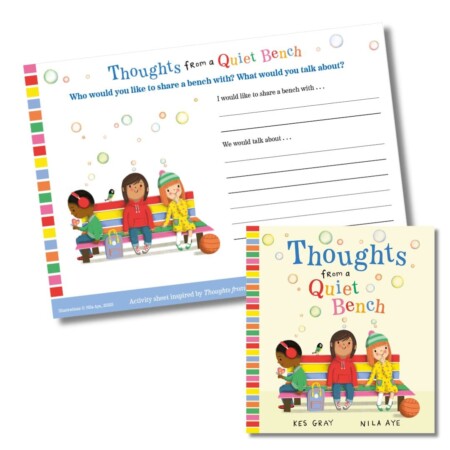 Thoughts from a Quiet Bench Cover with an activity sheet on a white background